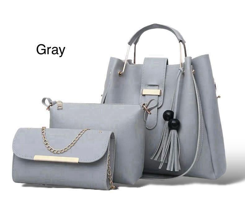 Stylish Three-Piece Handbag and Wallet Set for Women