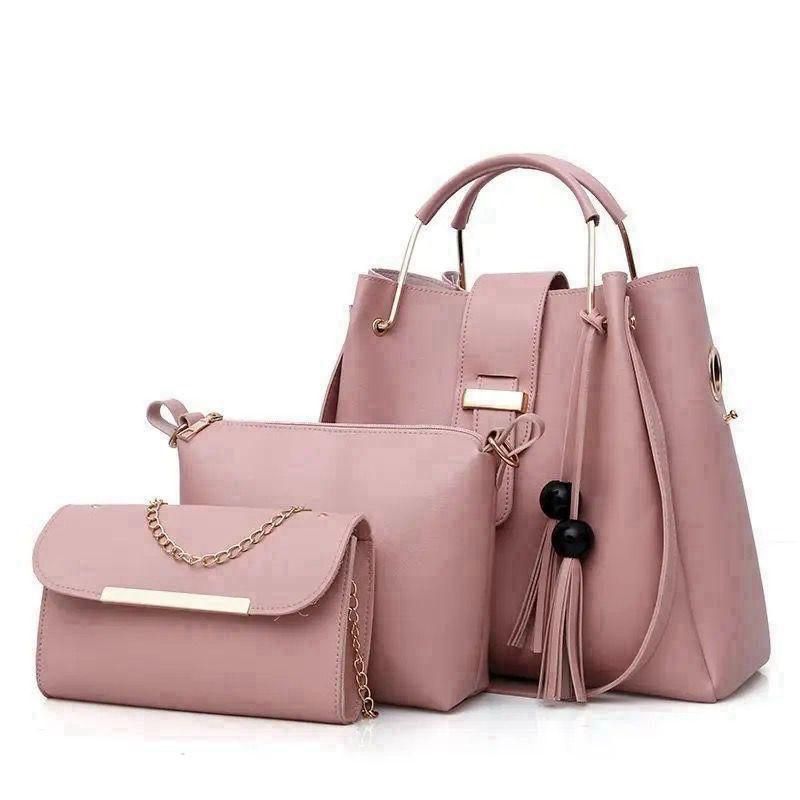 Stylish Three-Piece Handbag and Wallet Set for Women