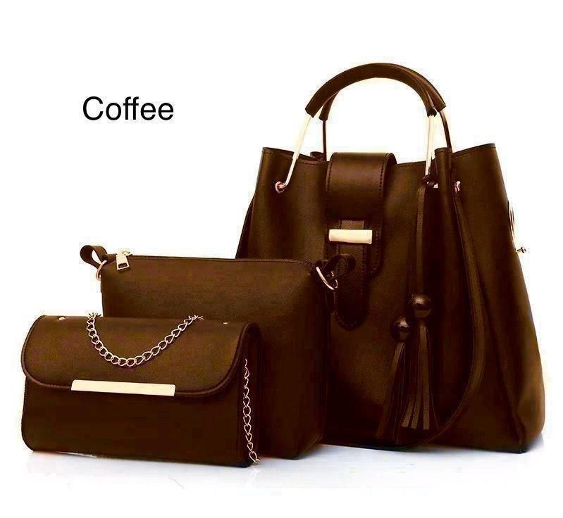 Stylish Three-Piece Handbag and Wallet Set for Women