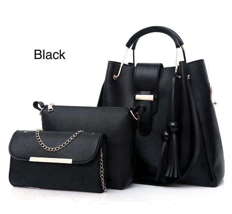 Stylish Three-Piece Handbag and Wallet Set for Women