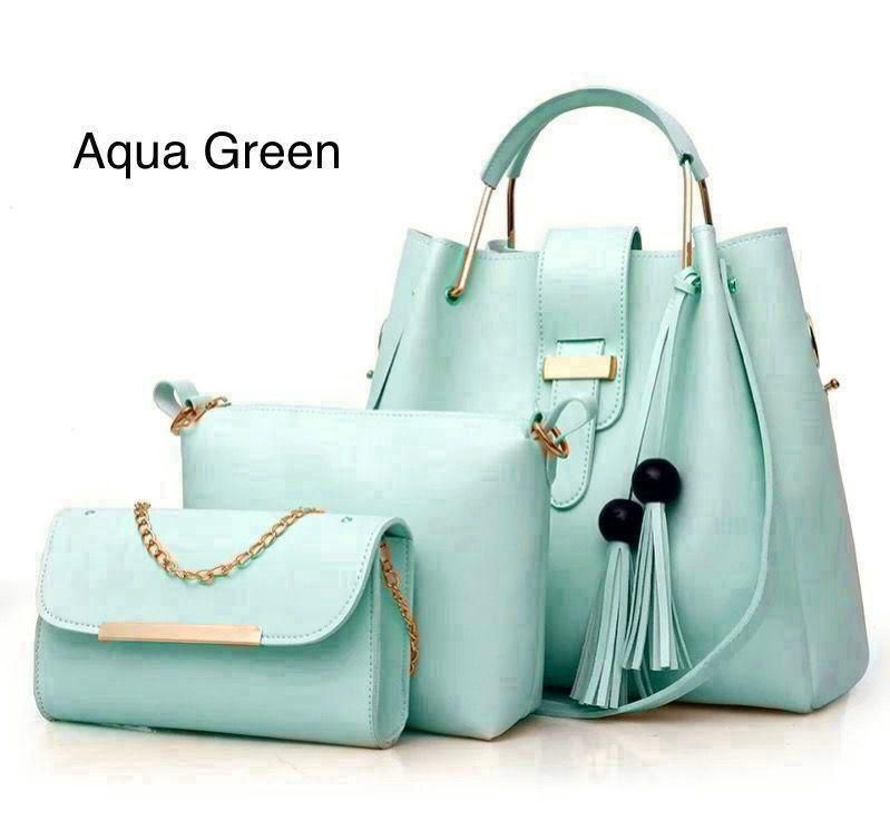 Stylish Three-Piece Handbag and Wallet Set for Women