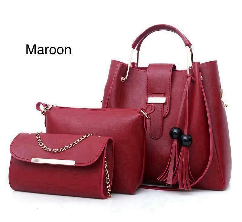Stylish Three-Piece Handbag and Wallet Set for Women